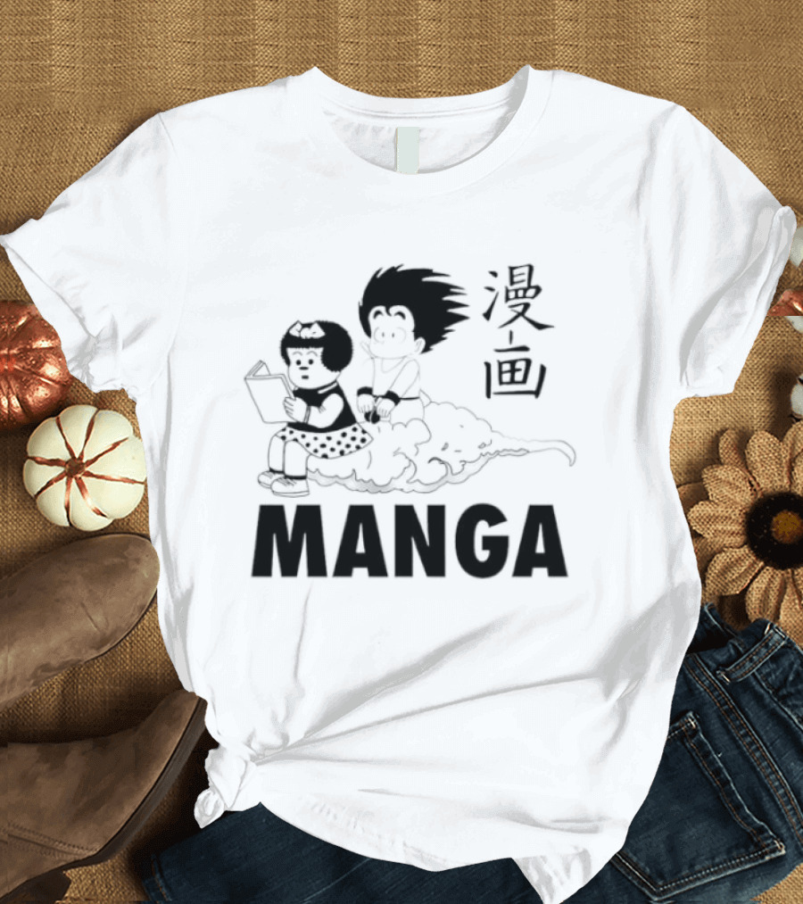 Manga Characters Riding Nimbus Cloud Goku T-Shirt