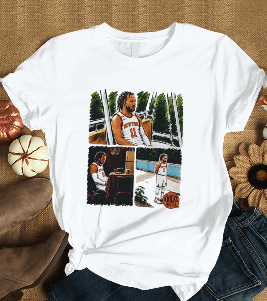 Jalen Brunson New York Knicks NBA Mexico Waiting For The Next Victim Meme T-Shirt