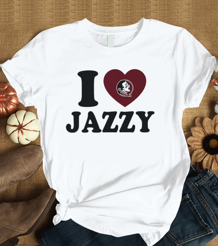 I Love Jazzy Florida State Heart Fan Pride T-Shirt