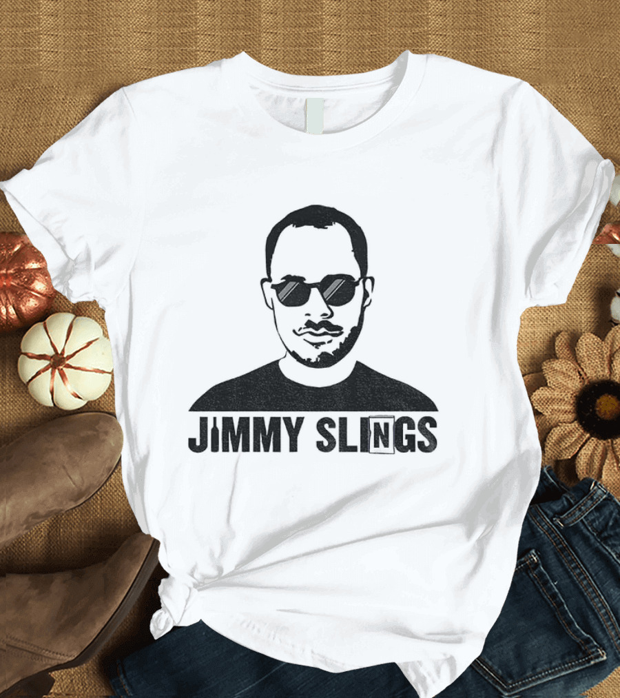 Jimmy Slings Sketch Portrait With Sunglasses T-Shirt