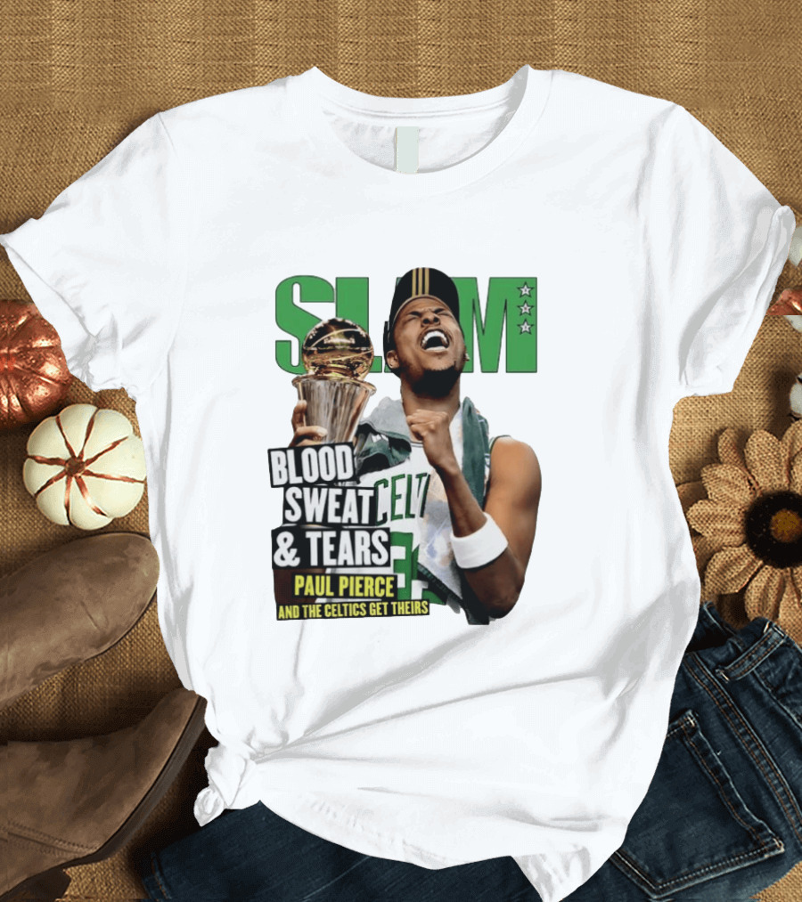 Paul Pierce SLAM Blood Sweat & Tears Celtics Champions T-Shirt