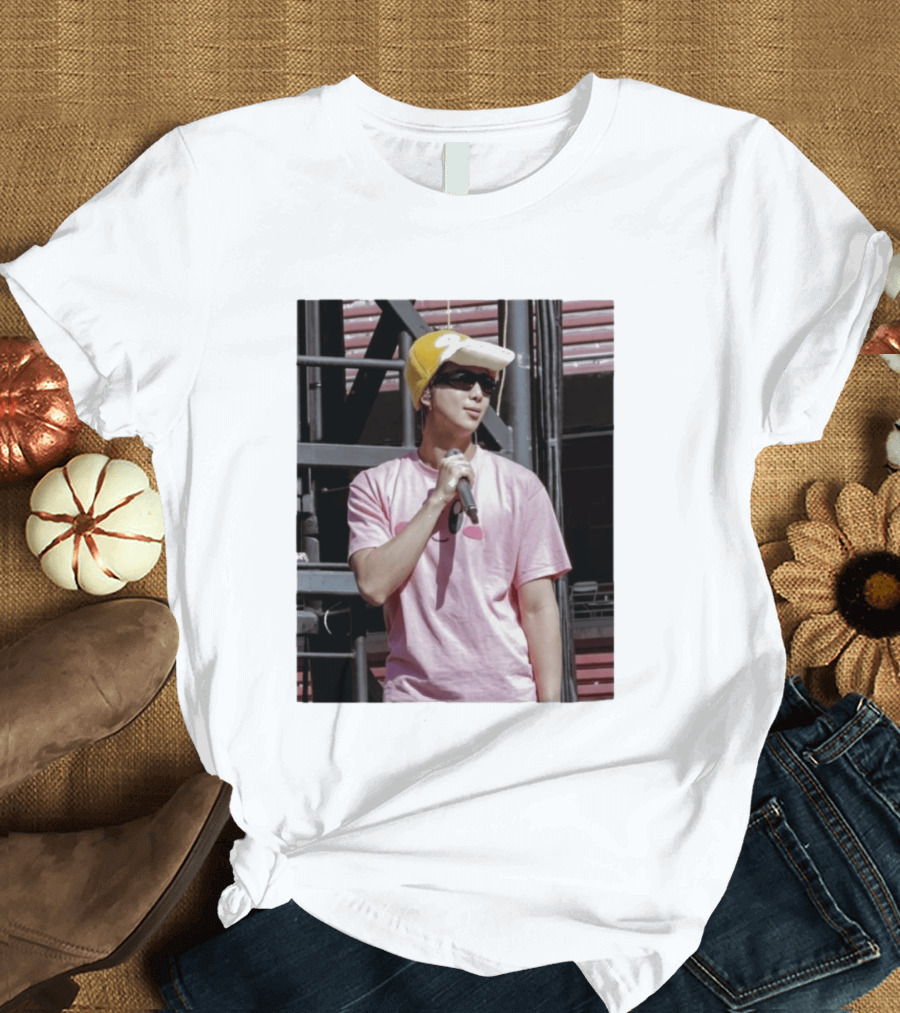 Namjoon Wearing Psyduck Hat Pink T T-Shirt