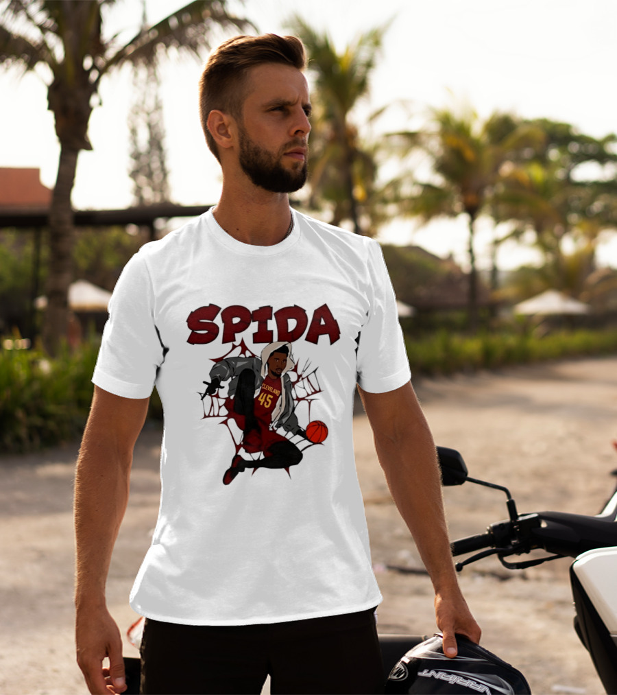 SPIDA Cleveland 45 Donovan Mitchell Basketball Spider Web T-Shirt