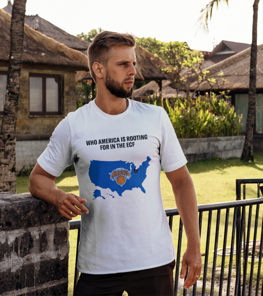Who America Is Rooting For In The ECF Knicks USA Map Basketball T-Shirt