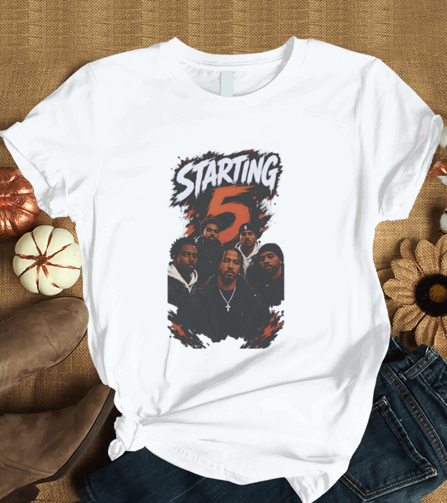 Starting 5 Basketball Hoop Squad Court Commanders New York Knicks T-Shirt