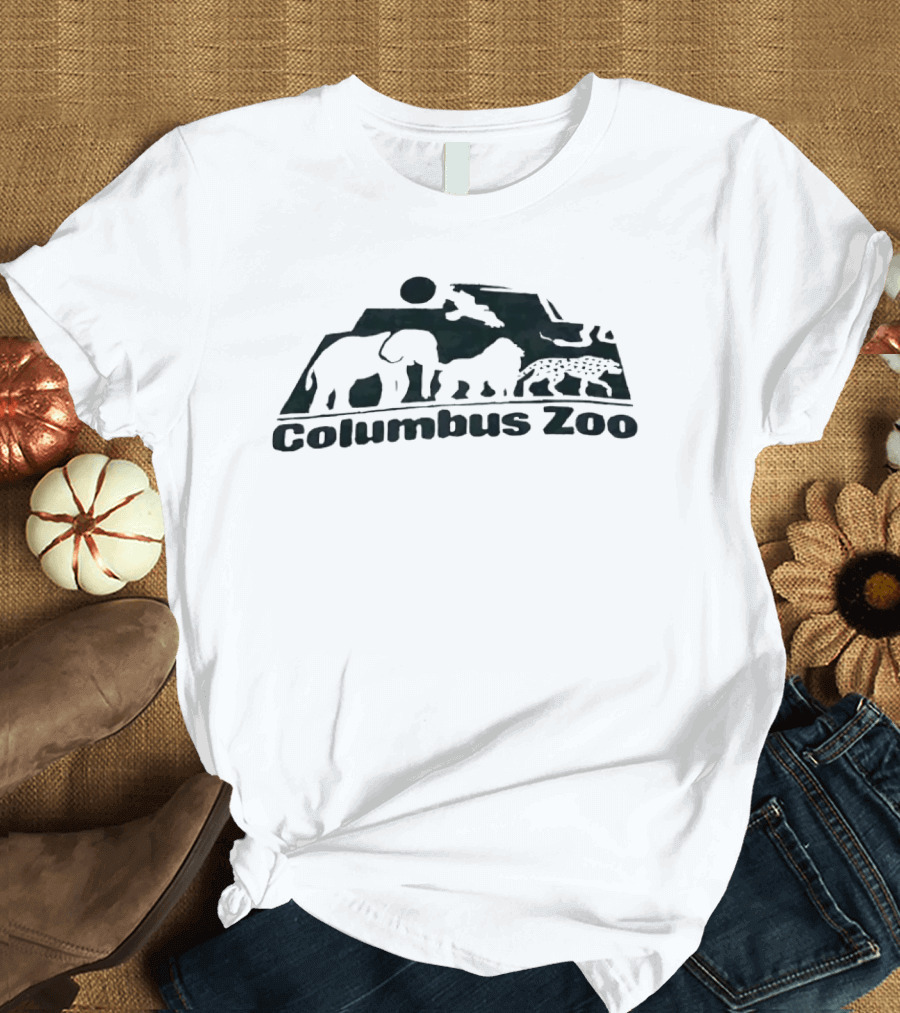 Columbus Zoo Elephant Lion Leopard Scenery T-Shirt