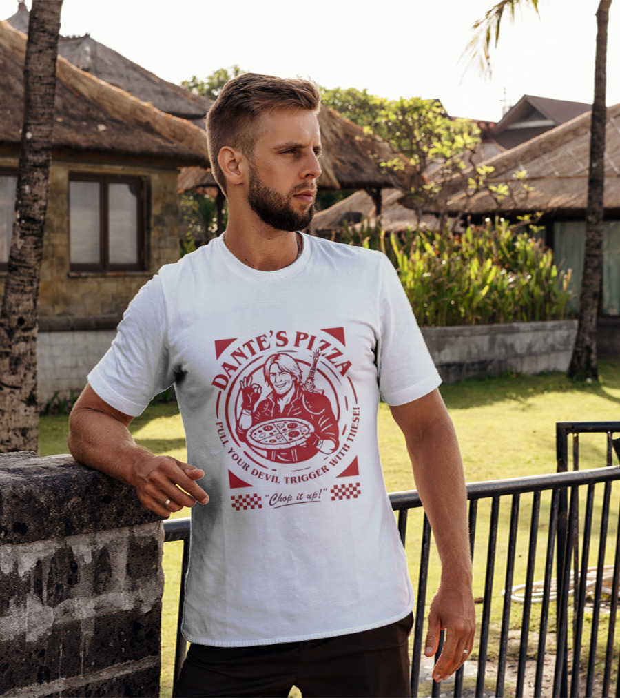 Dante's Pizza Pull Your Devil Trigger With These Chop It Up T-Shirt