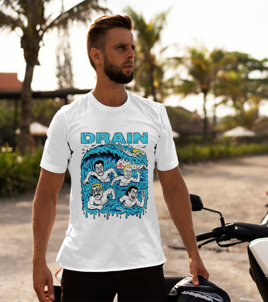 Drain Band Butthole Surfers Caricature Wave Surf T-Shirt