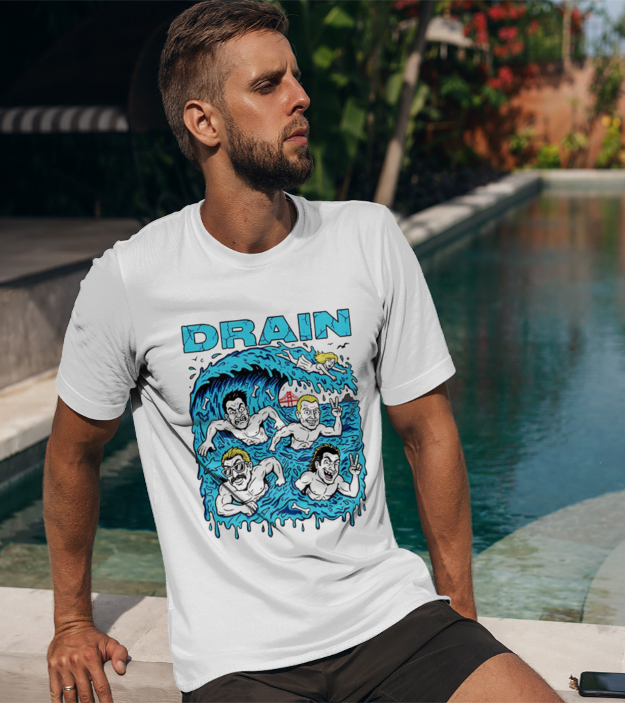 Drain Band Butthole Surfers Caricature Wave Surf T-Shirt