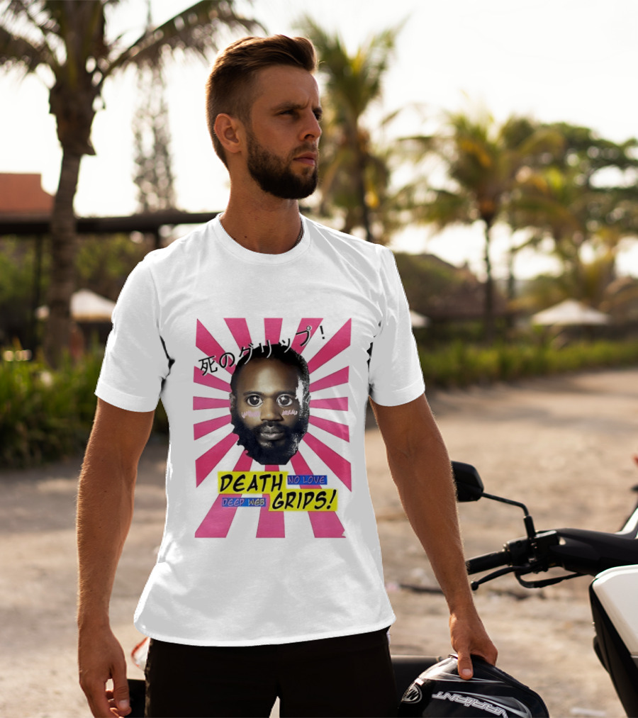 Stefan Burnett Death Grips No Love Deep Web Japanese Text Pink Sunburst T-Shirt