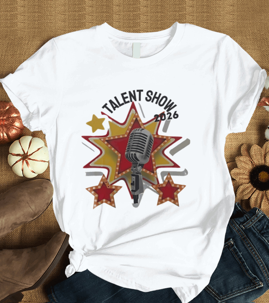 Talent Show 2026 Star Performer Mic And Stars T-Shirt