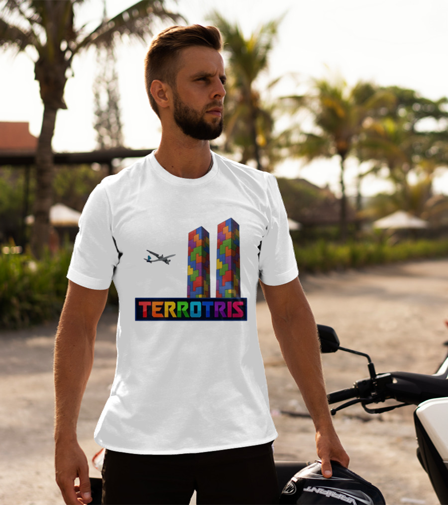 Terrortris Tetris Block Towers With Plane T-Shirt