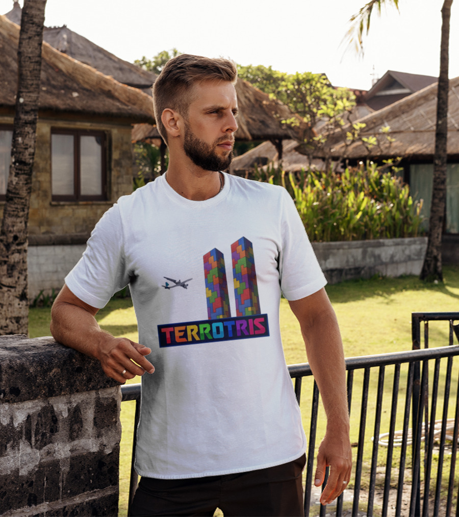 Terrortris Tetris Block Towers With Plane T-Shirt
