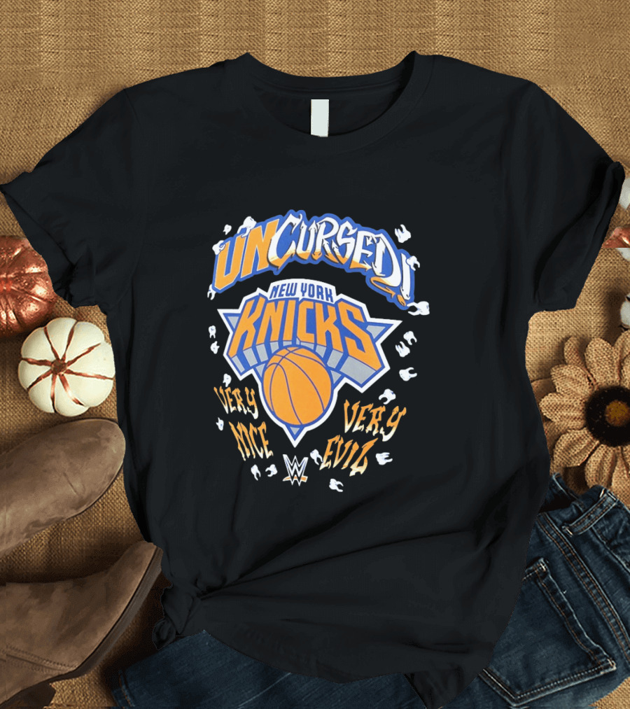 Uncursed New York Knicks Very Nice Very Evil Danhausen WWE T-Shirt