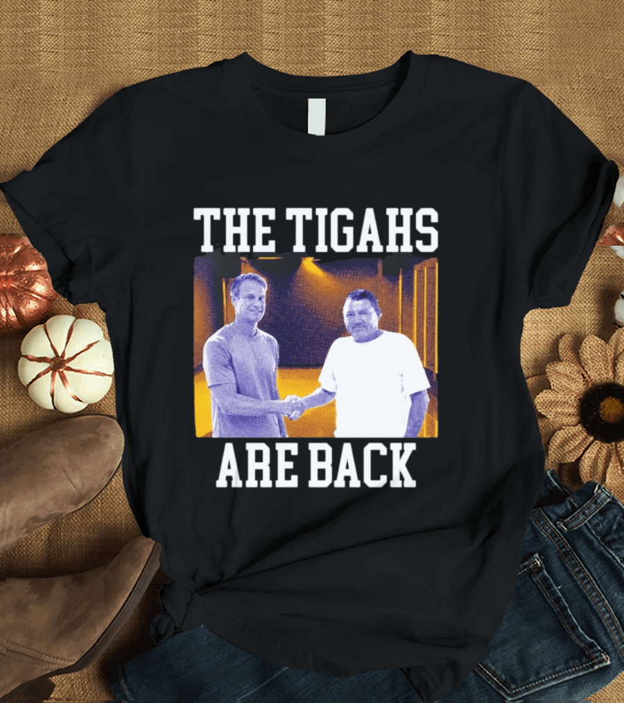 Lane Kiffin Ed Orgeron The Tigahs Are Back LSU Duo Handshake T-Shirt