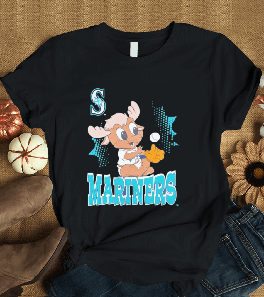 Seattle Mariners Baby Moose Rookie Baseball Glove Mariners T-Shirt