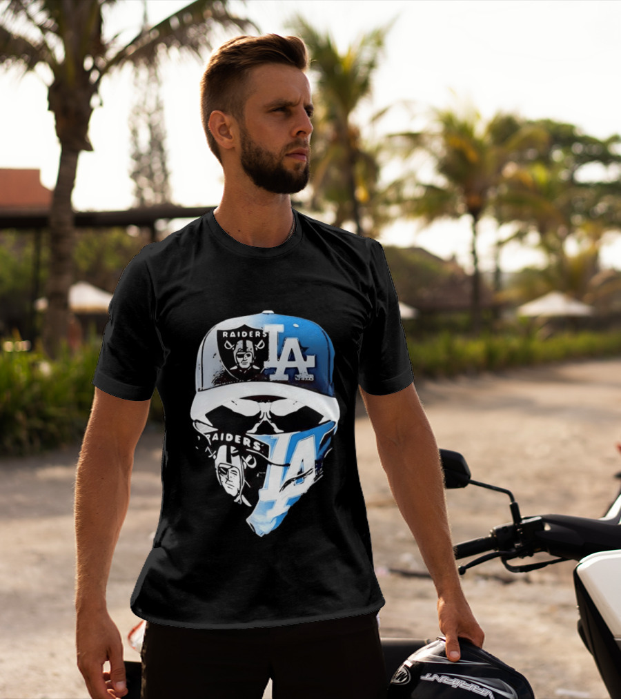 Las Vegas Raiders Los Angeles Dodgers Split Raiders LA T-Shirt