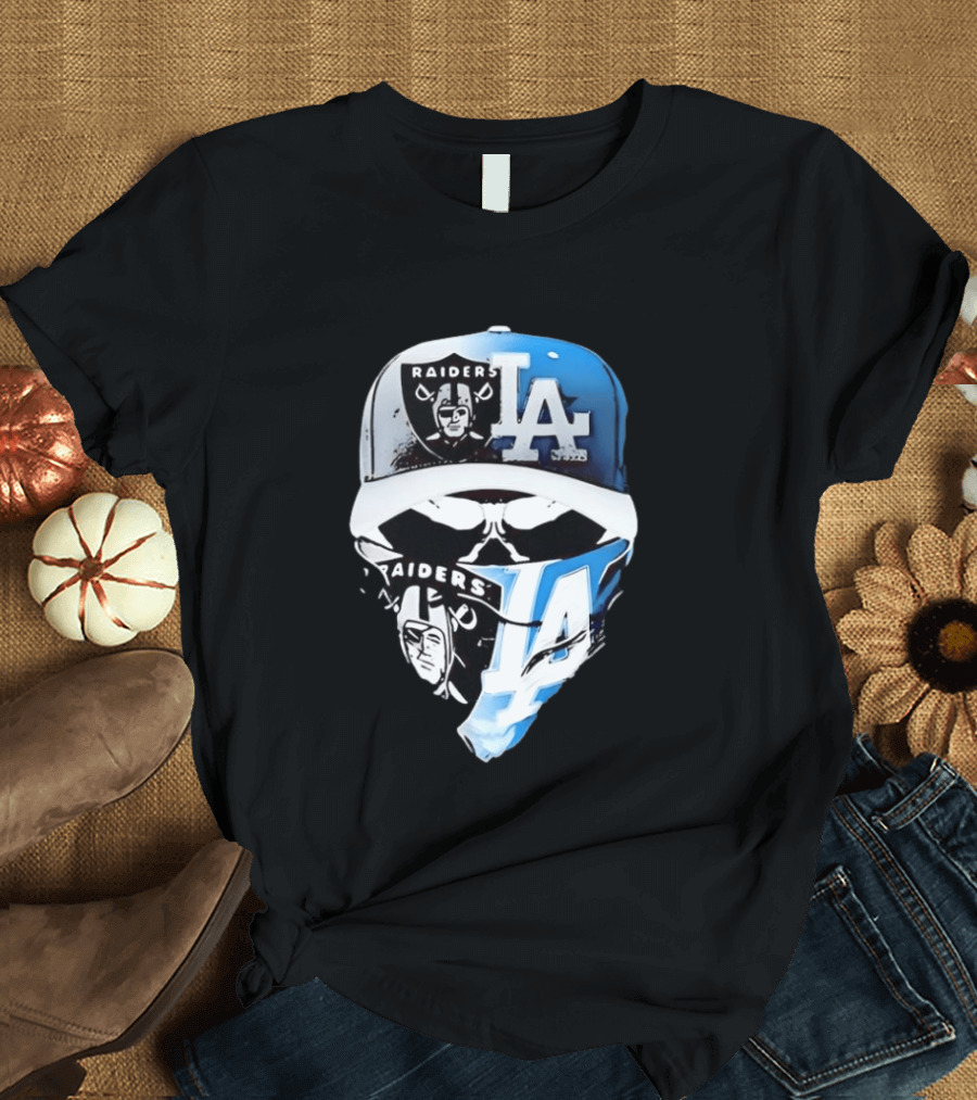 Las Vegas Raiders Los Angeles Dodgers Split Raiders LA T-Shirt