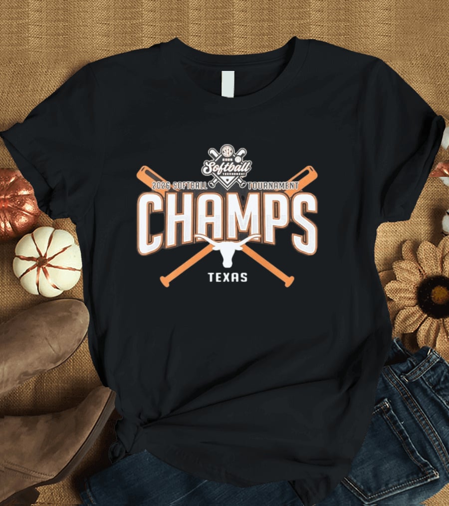 Texas Longhorns 2026 SEC Softball Tournament Champs Celebration T-Shirt