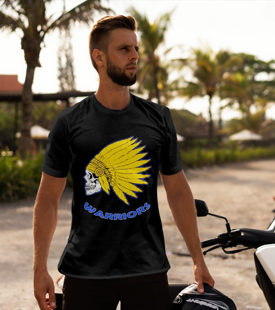 Warriors Fearless Spirit Skull Yellow Headdress T-Shirt