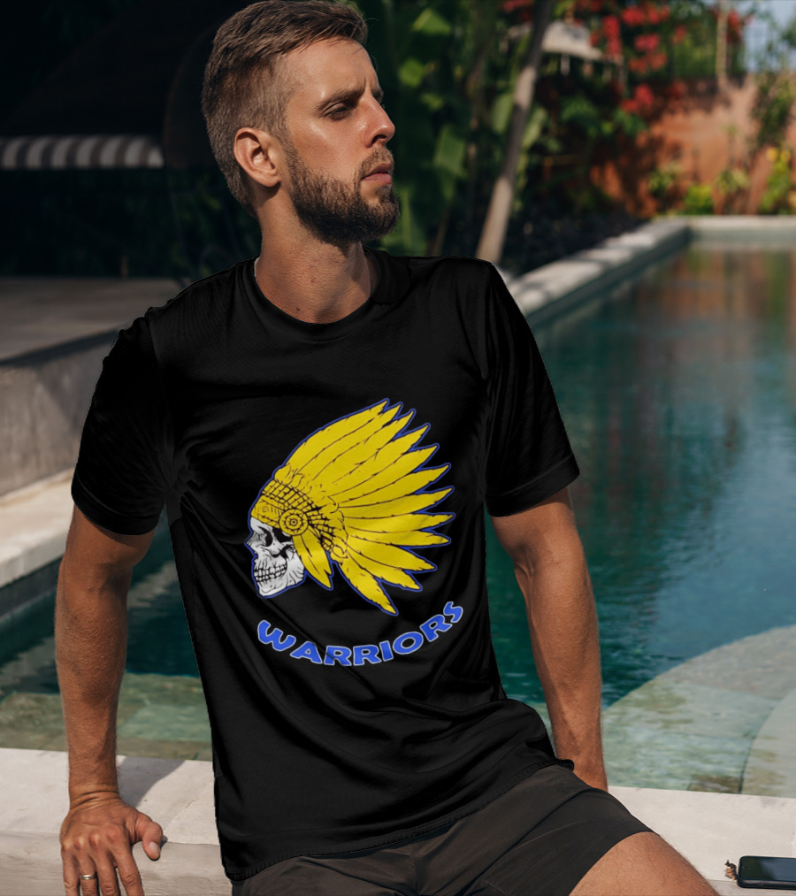 Warriors Fearless Spirit Skull Yellow Headdress T-Shirt