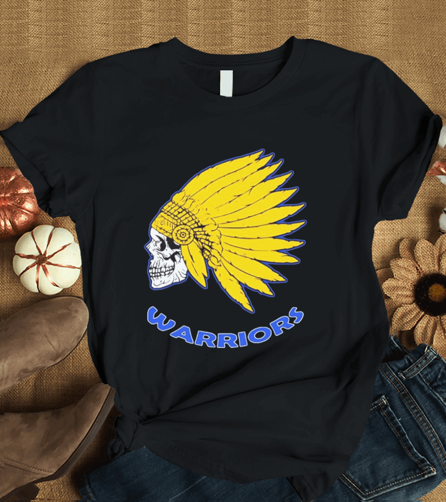 Warriors Fearless Spirit Skull Yellow Headdress T-Shirt