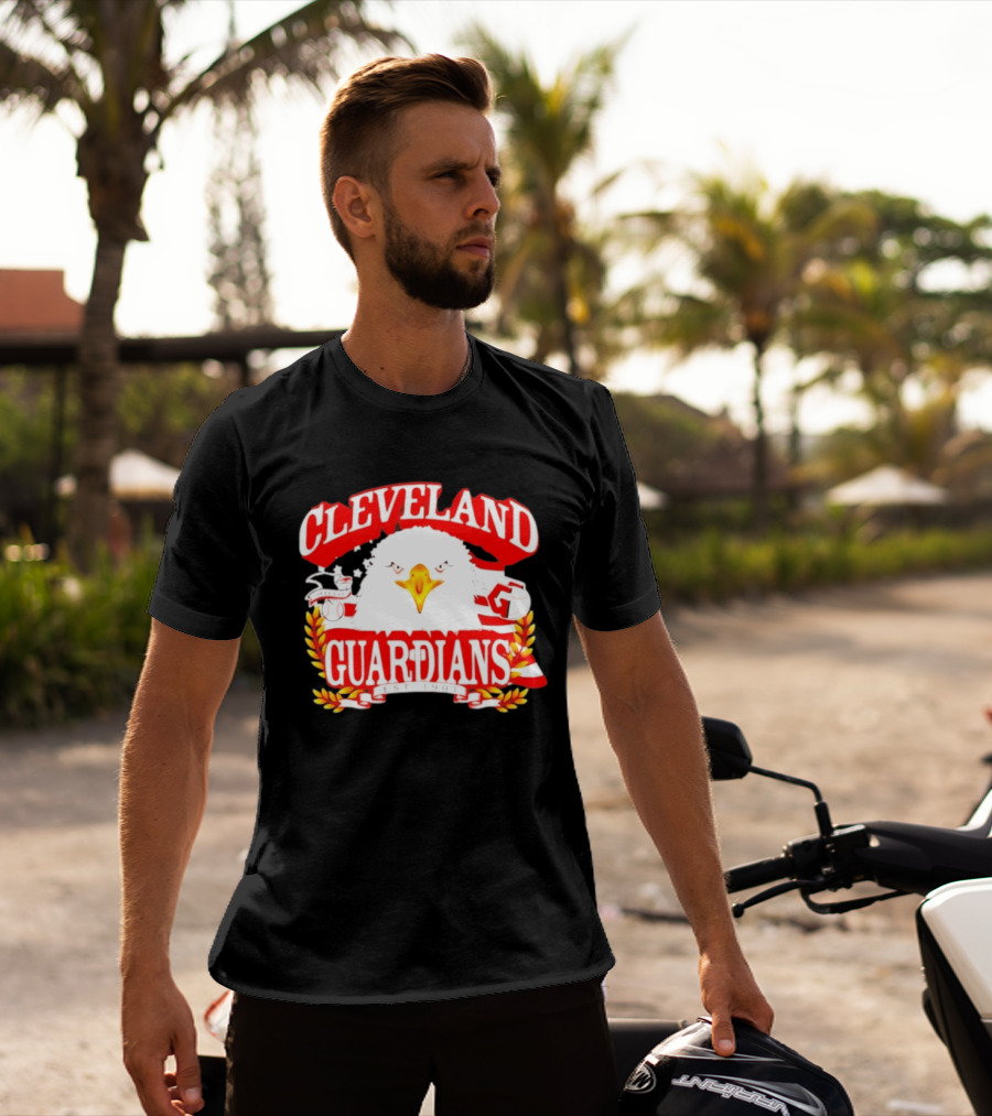 Cleveland Guardians Bald Eagle American Flag Baseball Est 1901 T-Shirt