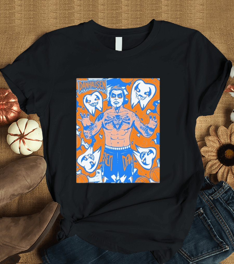 New York Knicks Danhausen Collaboration Uncursed Cartoon T-Shirt