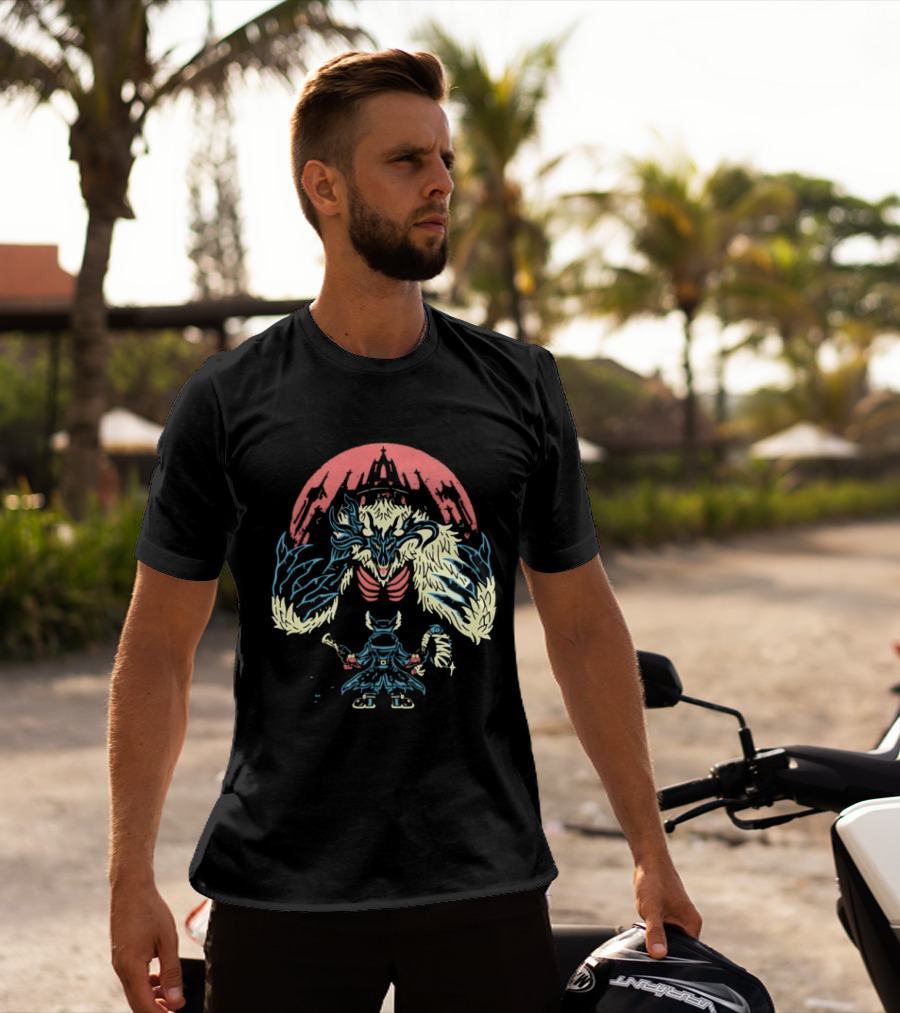 Bloodborne Hunter Confronts Cleric Beast Let The Hunt Begin T-Shirt