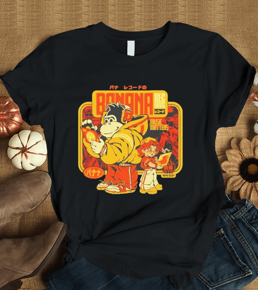 Banana Records Music Matters Retro Style Japanese T-Shirt
