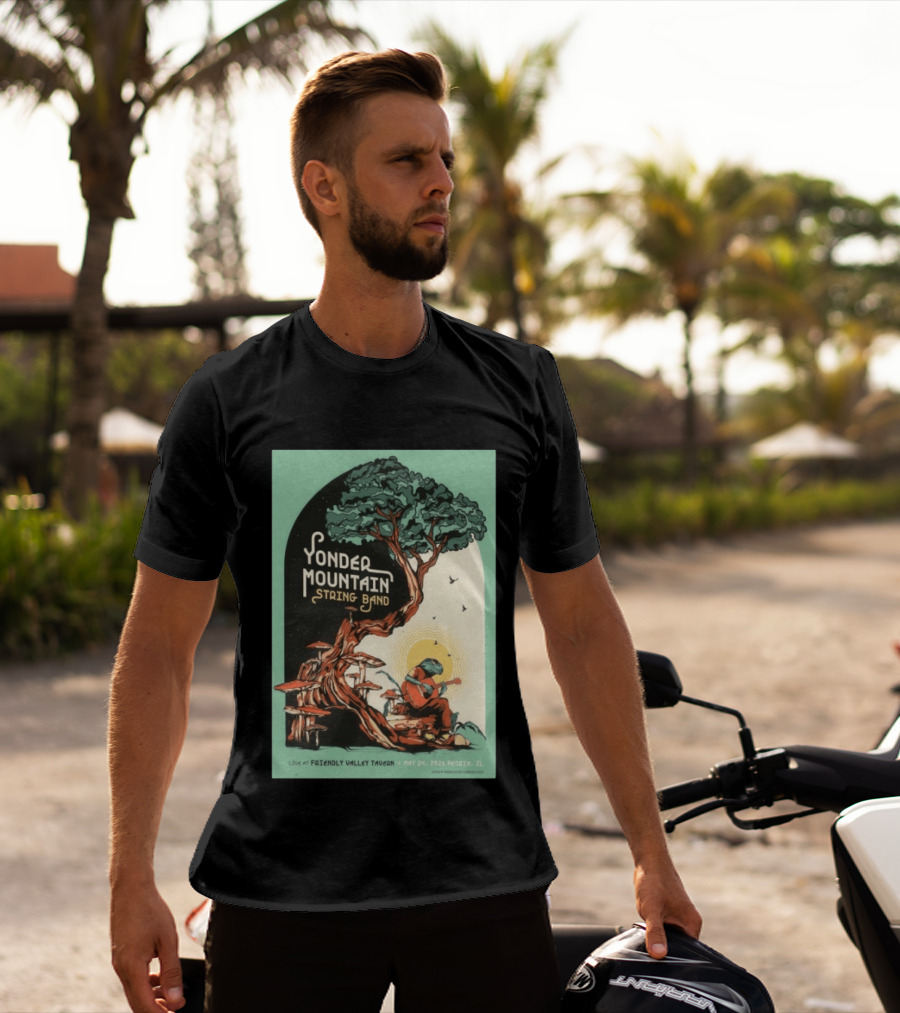 Yonder Mountain String Band Live At Friendly Valley Tavern Peoria IL May 24 2026 T-Shirt