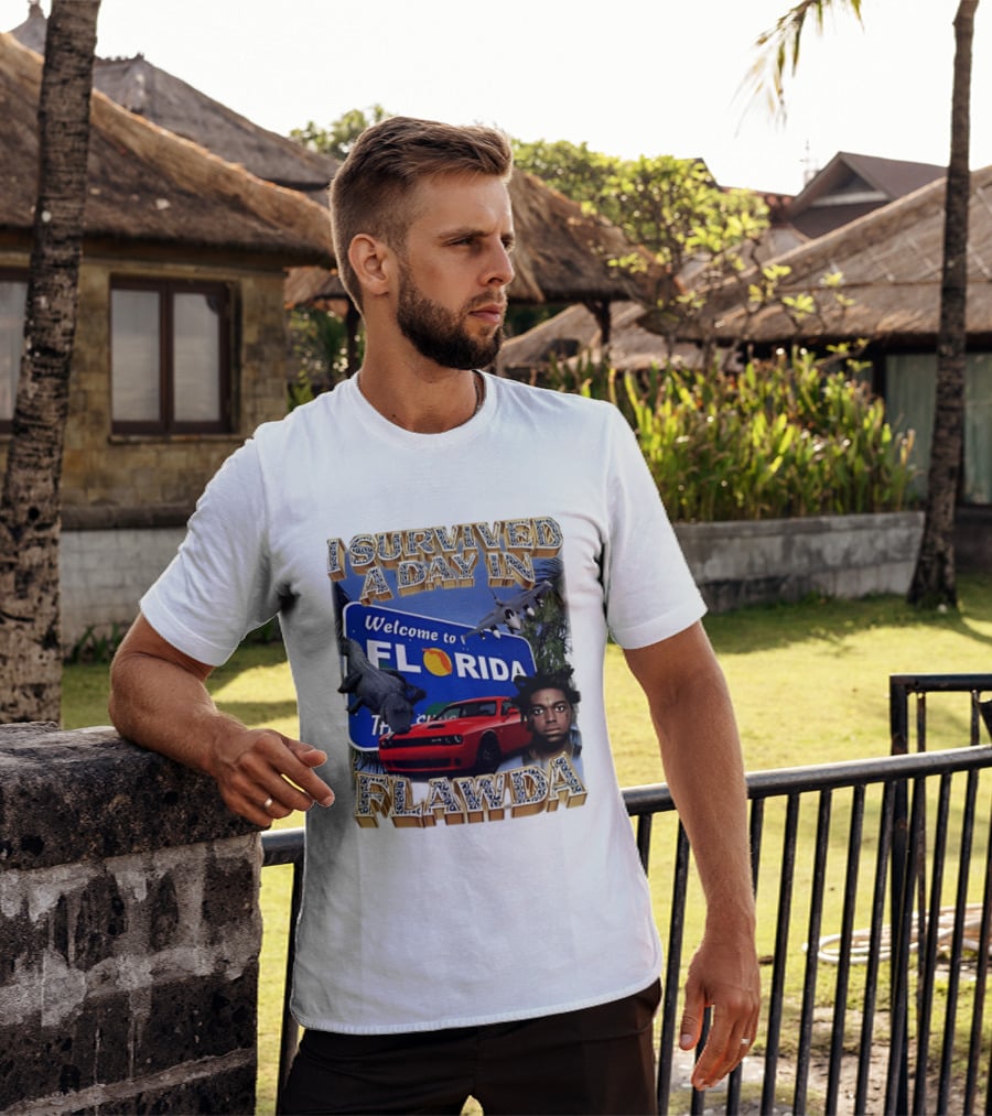 I Survived A Day In Flawda Welcome To Florida Dodge Jet Manatee Adventure T-Shirt