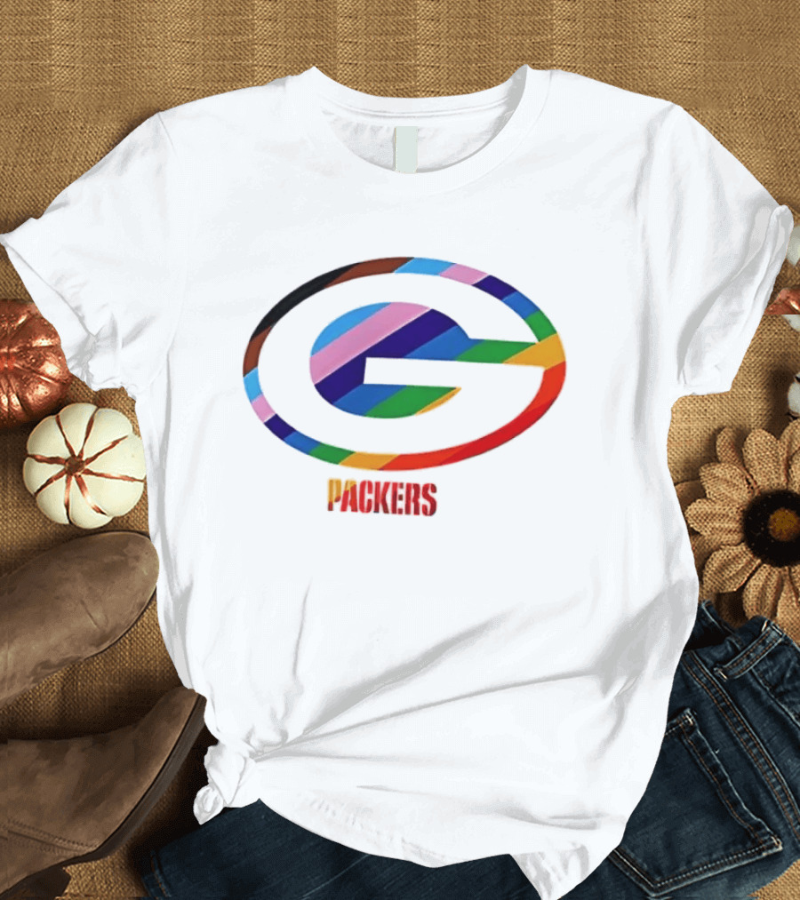 Packers Pride Support The Team Packers Colorful Logo Interpretation T-Shirt