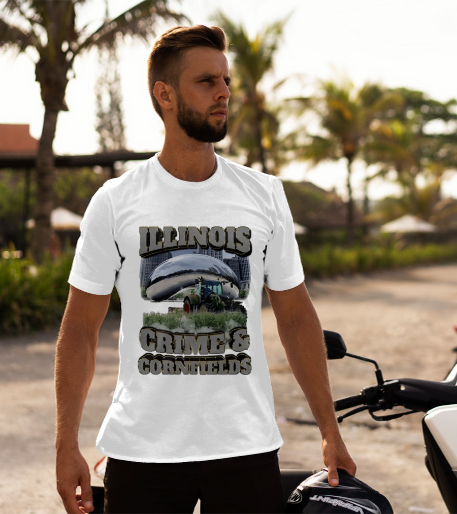 Illinois Crime & Cornfields Cloud Gate Tractor Scenery T-Shirt