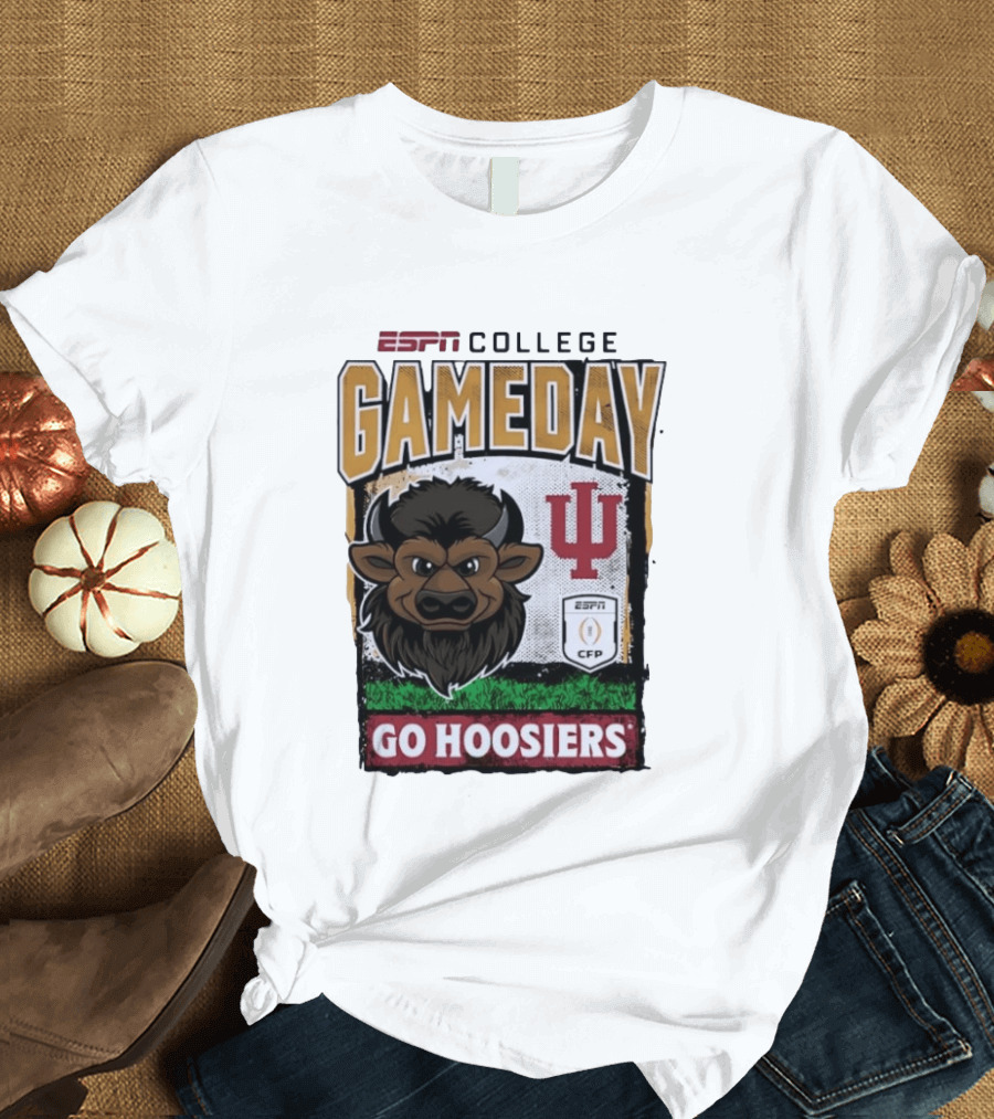 ESPN College Gameday Go Hoosiers IU Buffalo Football T-Shirt