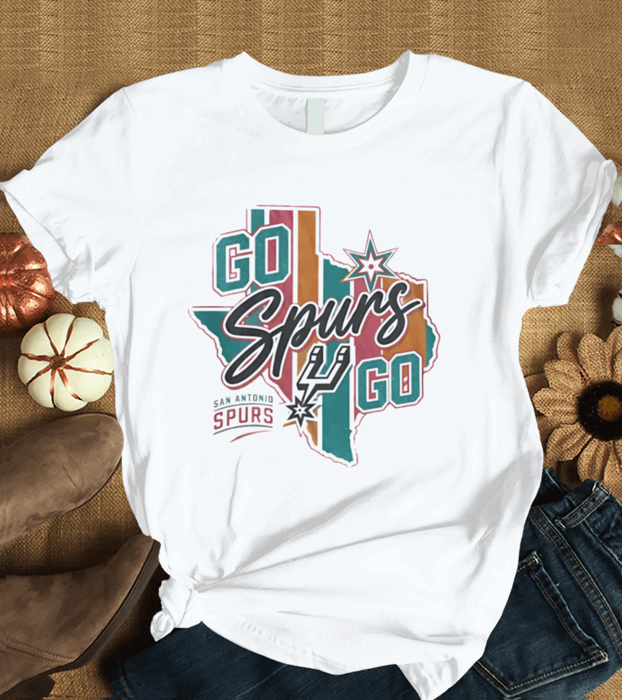 Go Spurs Go San Antonio Spurs Game Day Texas Map T-Shirt