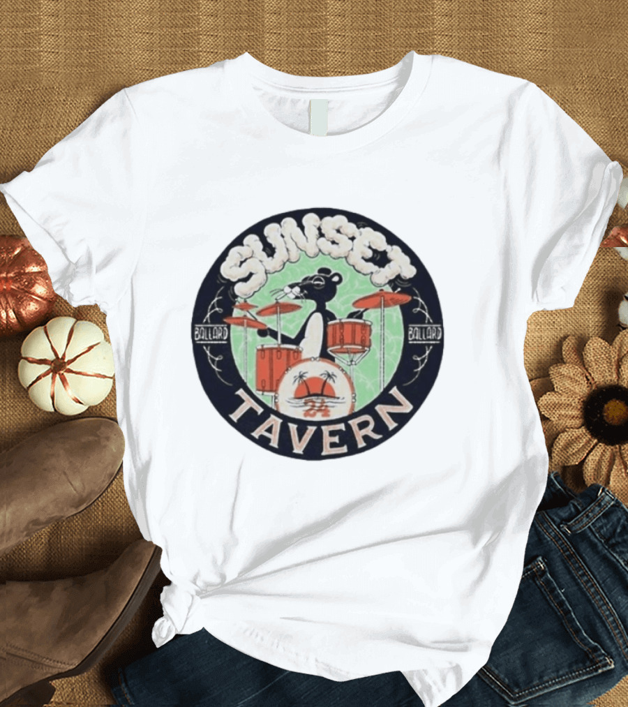 Sunset Tavern Ballard Drumming Bear 24th Anniversary Party Limited Edition T-Shirt