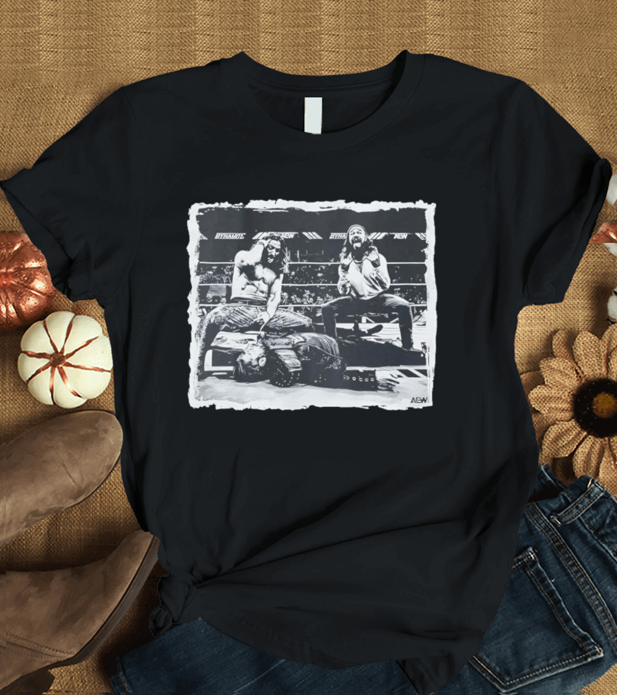 AEW Dynamite Young Bucks Adam Cole Wrestling Ring Pose T-Shirt