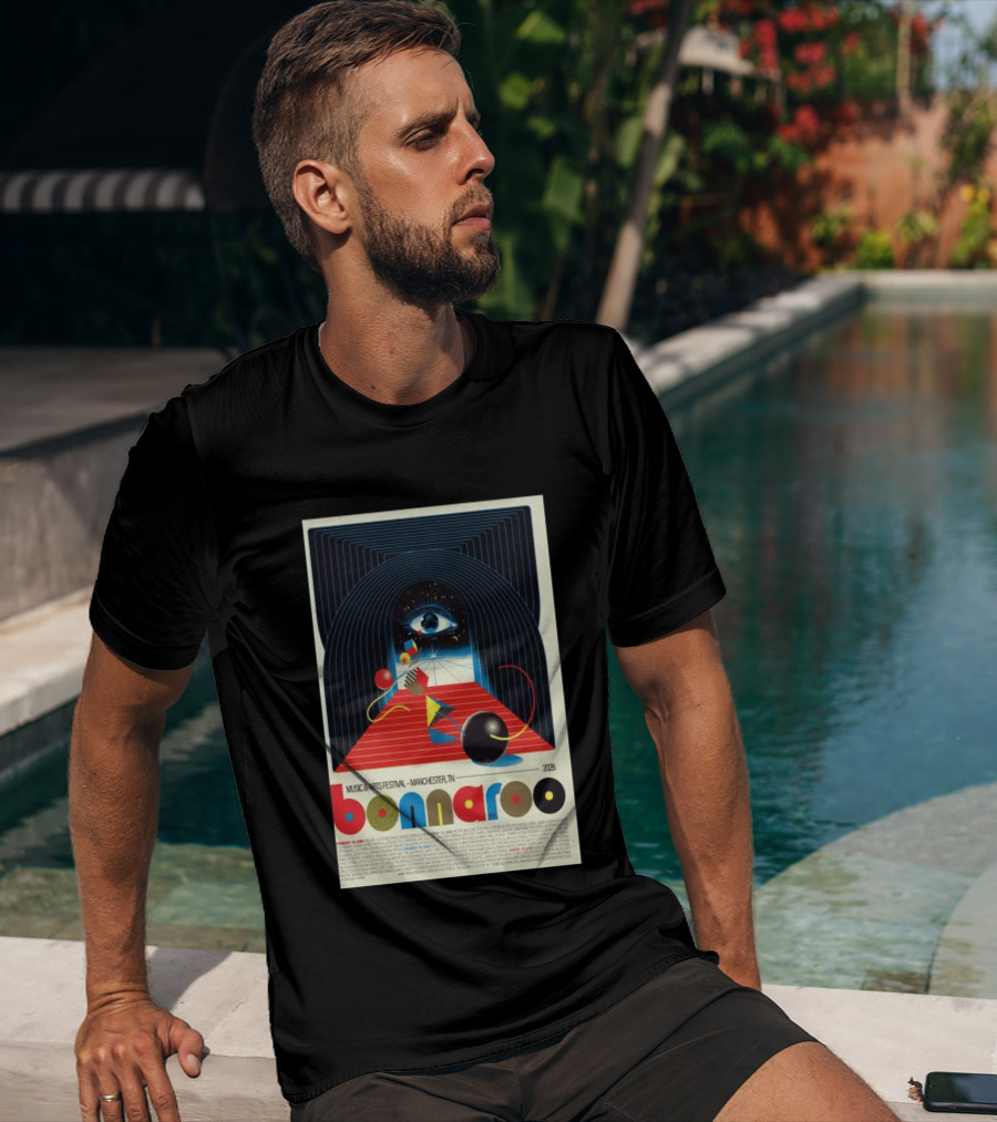 Bonnaroo Music & Arts Festival 2026 Manchester TN June 11 14 Retro Eye T-Shirt