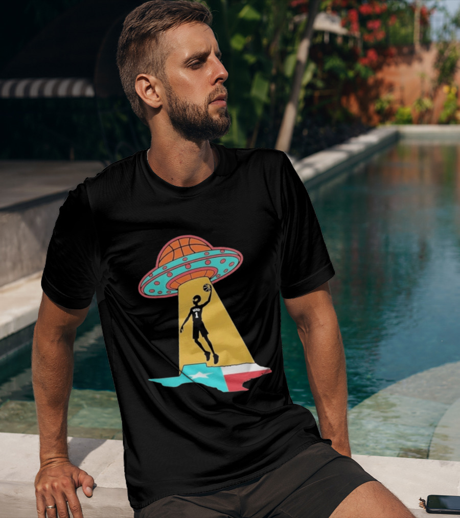 San Antonio Wemby The Alien Spurs Star UFO Basketball Texas T-Shirt