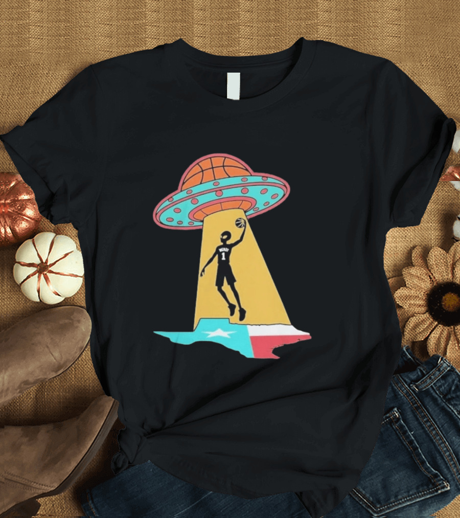 San Antonio Wemby The Alien Spurs Star UFO Basketball Texas T-Shirt