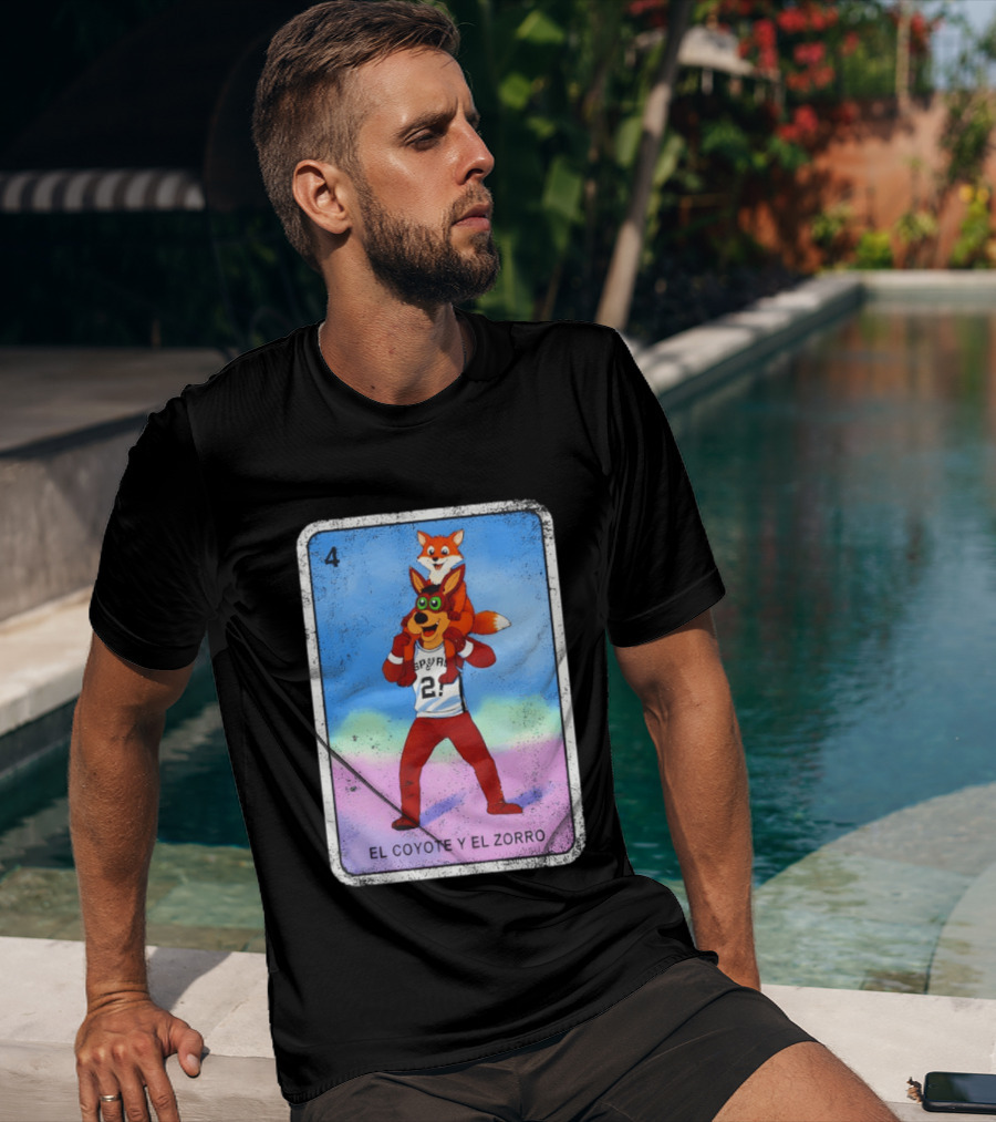 San Antonio Spurs Coyote El Zorro Lotería Card Number 4 T-Shirt