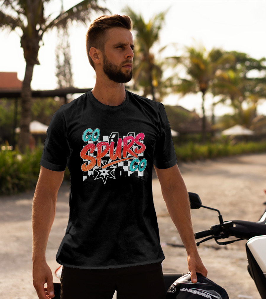 Go Spurs Go San Antonio Spurs Basketball Glitter NBA 2026 Starburst T-Shirt