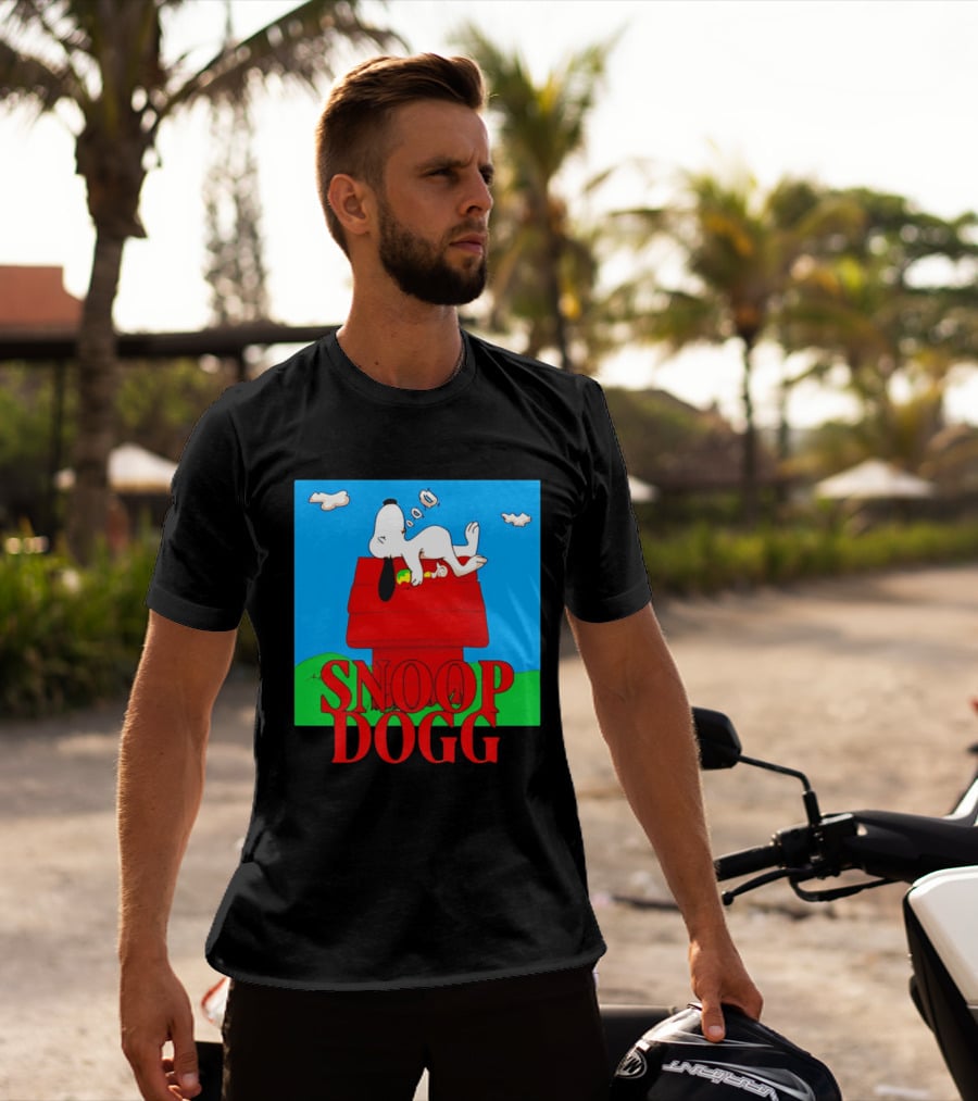 Snoop Dogg Snoopy Parody Relaxing On Doghouse T-Shirt