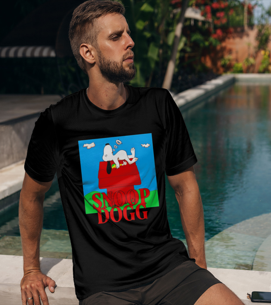 Snoop Dogg Snoopy Parody Relaxing On Doghouse T-Shirt
