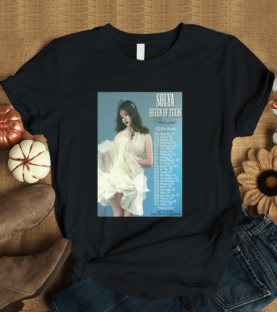 Solya Queen Of Texas Tour 2026 With Special Guest Tele Novella T-Shirt
