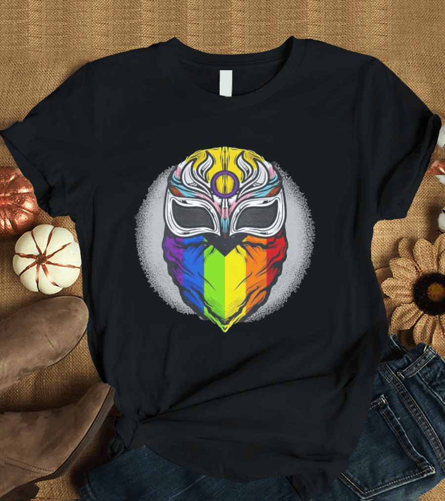 Pride Luchador Mask Rainbow Lucha Wrestling T-Shirt