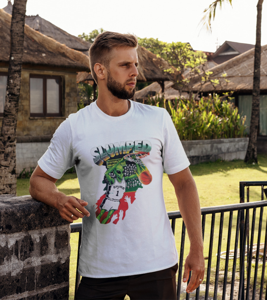 Slumped Alien Basketball Dunk Spurs Number 1 Visitors San Antonio 100 T-Shirt