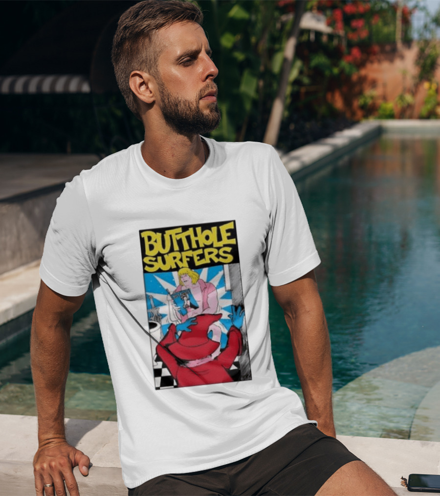Butthole Surfers Comic Cover With Wizard And Bathroom Scene T-Shirt