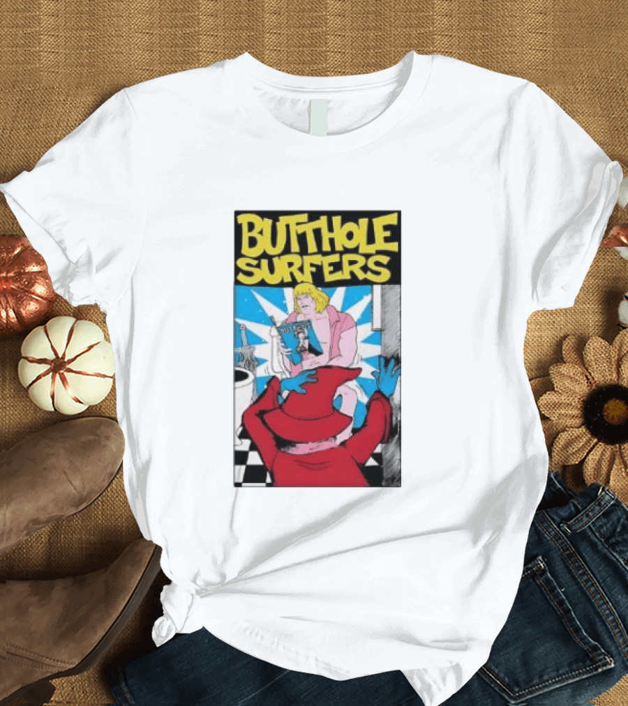 Butthole Surfers Comic Cover With Wizard And Bathroom Scene T-Shirt